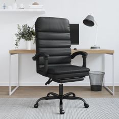 Fauteuil de massage inclinable de bureau Noir Similicuir