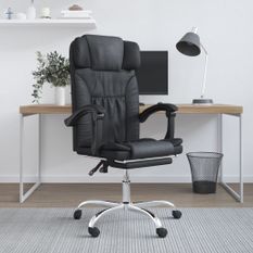 Fauteuil de massage inclinable de bureau Noir Similicuir