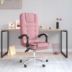 Fauteuil de massage inclinable de bureau Rose Velours