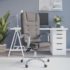 Fauteuil de massage inclinable de bureau Taupe Tissu