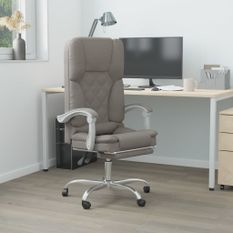 Fauteuil de massage inclinable de bureau Taupe Tissu