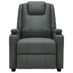 Fauteuil de massage inclinable électrique Anthracite Similicuir Kifa