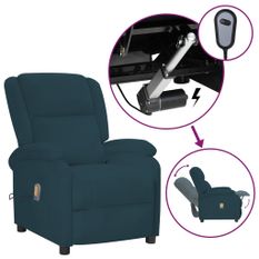 Fauteuil de massage inclinable électrique Bleu Velours