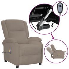 Fauteuil de massage inclinable électrique Gris clair Velours