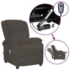 Fauteuil de massage inclinable électrique Gris foncé Velours