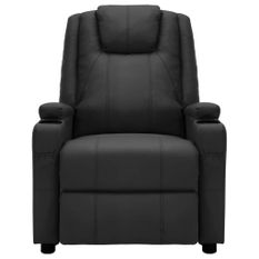 Fauteuil de massage inclinable électrique Noir Similicuir Kifa