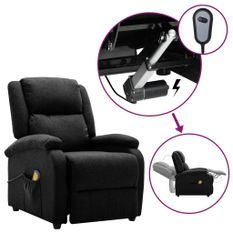 Fauteuil de massage inclinable électrique Noir Tissu 2