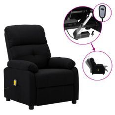 Fauteuil de massage inclinable électrique Noir Tissu 9