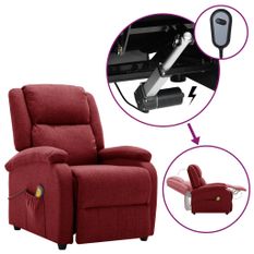 Fauteuil de massage inclinable électrique Rouge bordeaux Tissu 3
