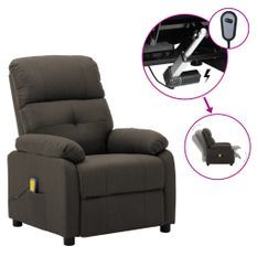 Fauteuil de massage inclinable électrique Taupe Tissu 9
