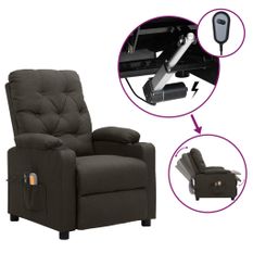 Fauteuil de massage inclinable électrique Taupe Tissu
