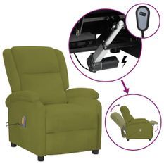 Fauteuil de massage inclinable électrique Vert clair Velours