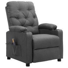 Fauteuil de massage inclinable Gris clair Tissu 21