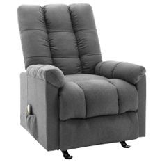Fauteuil de massage inclinable Gris clair Tissu 11