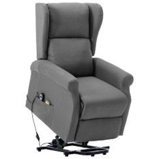 Fauteuil de massage inclinable Gris clair Tissu 10