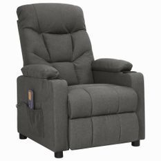 Fauteuil de massage inclinable Gris foncé Tissu 23