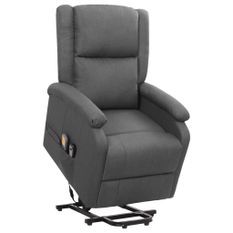 Fauteuil de massage inclinable Gris foncé Tissu 16