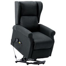 Fauteuil de massage inclinable Gris foncé Tissu 10