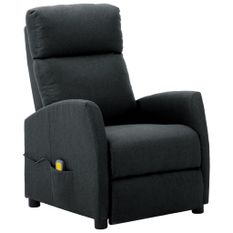 Fauteuil de massage inclinable Gris foncé Tissu 9