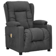 Fauteuil de massage inclinable Gris foncé Tissu 6