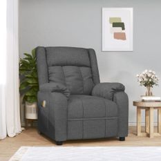 Fauteuil de massage inclinable Gris foncé Tissu 2