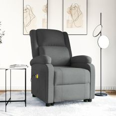 Fauteuil de massage inclinable Gris foncé Tissu