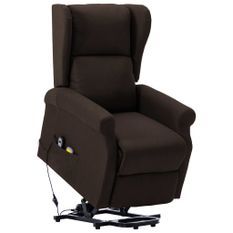 Fauteuil de massage inclinable Marron foncé Tissu 5