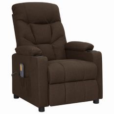 Fauteuil de massage inclinable Marron foncé Tissu 17