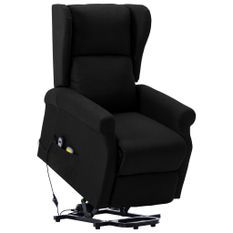 Fauteuil de massage inclinable Noir Tissu 10