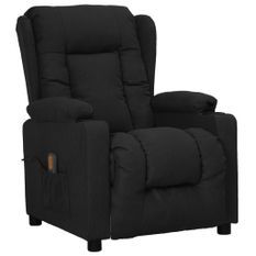 Fauteuil de massage inclinable Noir Tissu 6