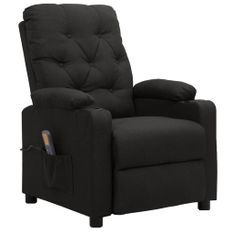 Fauteuil de massage inclinable Noir Tissu 18