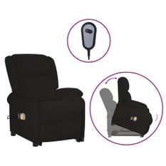 Fauteuil de massage inclinable Noir Velours