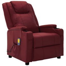 Fauteuil de massage inclinable Rouge bordeaux Similicuir 5