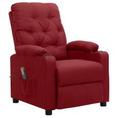 Fauteuil de massage inclinable Rouge bordeaux Tissu 18