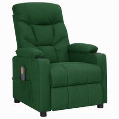 Fauteuil de massage inclinable Vert foncé Tissu 17