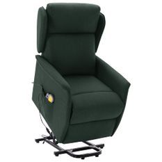 Fauteuil de massage inclinable Vert foncé Tissu