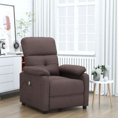 Fauteuil de massage Marron foncé Tissu