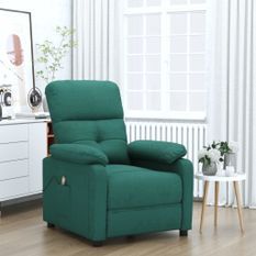 Fauteuil de massage Vert foncé Tissu