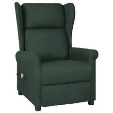 Fauteuil de massage Vert foncé Tissu