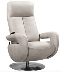 Fauteuil de relaxation électrique 2 moteurs en cuir avec têtière réglable Balbo