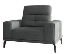 Fauteuil design tissu gris chiné chiné Torpille 125 cm