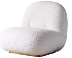 Fauteuil design tissu molletonné et pied acier LOVA