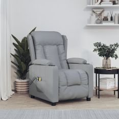 Fauteuil électrique de massage Gris clair Tissu