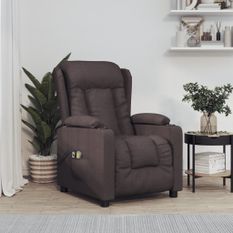 Fauteuil électrique de massage Marron foncé Tissu