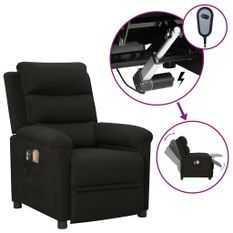 Fauteuil électrique de massage Noir Tissu 3