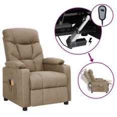 Fauteuil électrique de massage Taupe Tissu