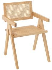 Fauteuil en bois de frêne et rotin GRID – Un design aéré