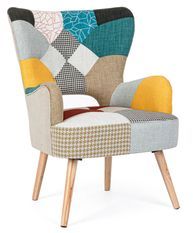 Fauteuil en bois de pin multicolore Arlequin