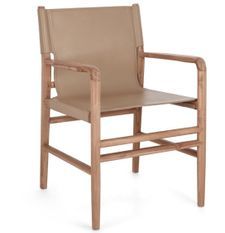 Fauteuil en bois de Teck et cuir Karole – Modernité et durabilité