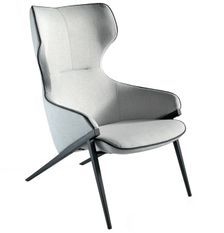 Fauteuil en tissu et pieds en acier Roxane